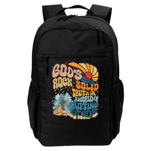 Gods Rock Solid Breaker Rock Beach Vbs 2024 Christian Gift Daily Commute Backpack