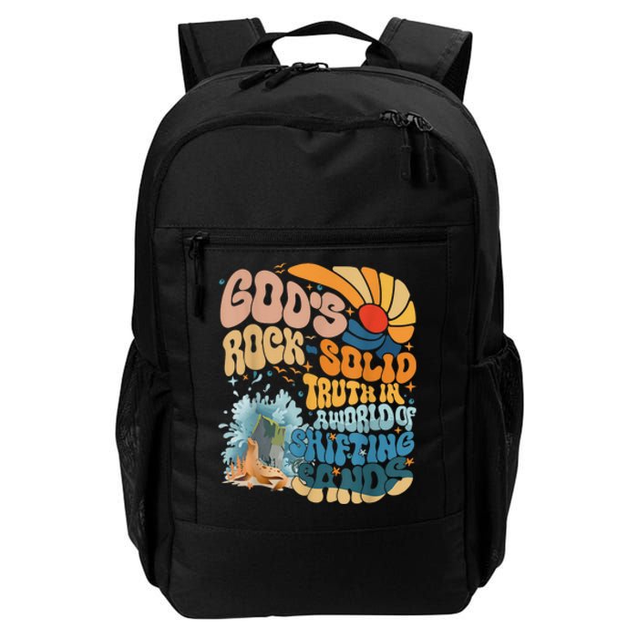 Gods Rock Solid Breaker Rock Beach Vbs 2024 Christian Gift Daily Commute Backpack