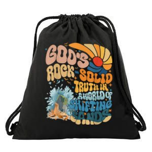 Gods Rock Solid Breaker Rock Beach Vbs 2024 Christian Gift Drawstring Bag