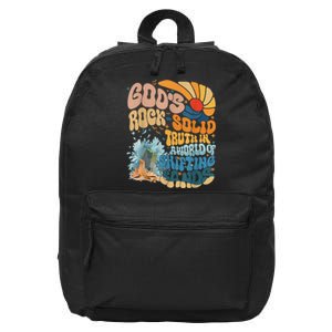 Gods Rock Solid Breaker Rock Beach Vbs 2024 Christian Gift 16 in Basic Backpack