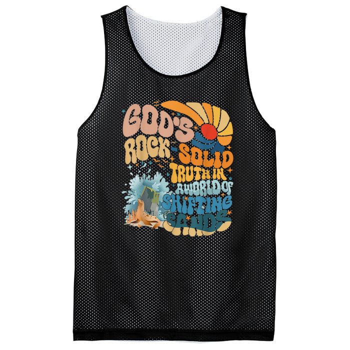 Gods Rock Solid Breaker Rock Beach Vbs 2024 Christian Gift Mesh Reversible Basketball Jersey Tank