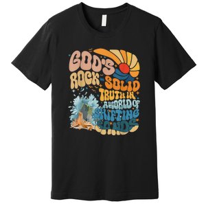 Gods Rock Solid Breaker Rock Beach Vbs 2024 Christian Gift Premium T-Shirt