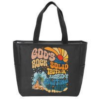 Gods Rock Solid Breaker Rock Beach Vbs 2024 Christian Gift Zip Tote Bag