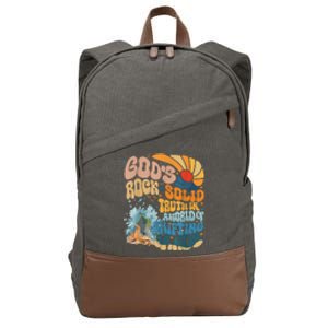 Gods Rock Solid Breaker Rock Beach Vbs 2024 Christian Gift Cotton Canvas Backpack