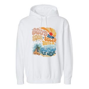 Gods Rock Solid Breaker Rock Beach Vbs 2024 Christian Gift Garment-Dyed Fleece Hoodie