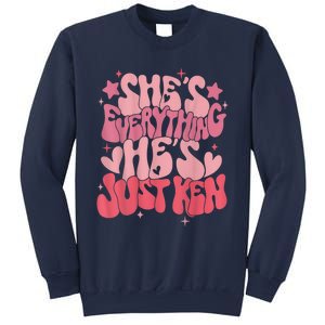 Groovy Retro Shes Everything Hes Just Ken (Word On Back) Sweatshirt