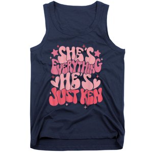 Groovy Retro Shes Everything Hes Just Ken (Word On Back) Tank Top