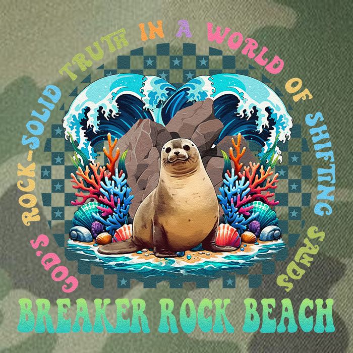 Gods Rock Solid Truth In A World Breaker Rock Beach Vbs 2024 Legacy Tie Dye Trucker Hat