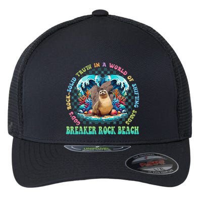Gods Rock Solid Truth In A World Breaker Rock Beach Vbs 2024 Flexfit Unipanel Trucker Cap