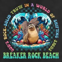 Gods Rock Solid Truth In A World Breaker Rock Beach Vbs 2024 Microfiber Hand Towel
