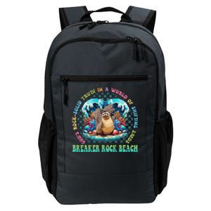 Gods Rock Solid Truth In A World Breaker Rock Beach Vbs 2024 Daily Commute Backpack