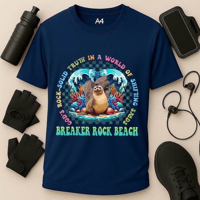 Gods Rock Solid Truth In A World Breaker Rock Beach Vbs 2024 Performance Shirt