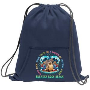 Gods Rock Solid Truth In A World Breaker Rock Beach Vbs 2024 Sweatshirt Cinch Pack Bag