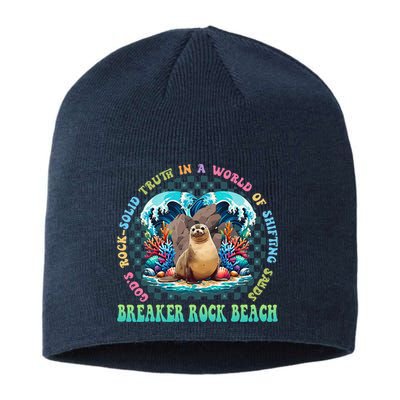 Gods Rock Solid Truth In A World Breaker Rock Beach Vbs 2024 Sustainable Beanie