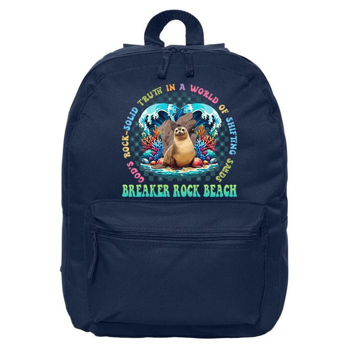 Gods Rock Solid Truth In A World Breaker Rock Beach Vbs 2024 16 in Basic Backpack