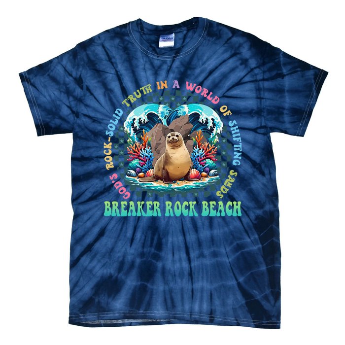 Gods Rock Solid Truth In A World Breaker Rock Beach Vbs 2024 Tie-Dye T-Shirt