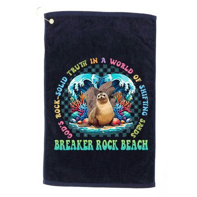 Gods Rock Solid Truth In A World Breaker Rock Beach Vbs 2024 Golf Towel