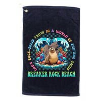 Gods Rock Solid Truth In A World Breaker Rock Beach Vbs 2024 Golf Towel
