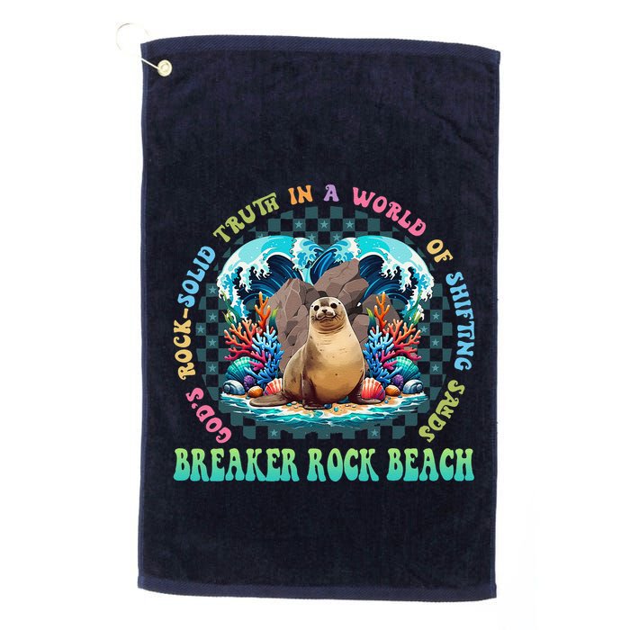 Gods Rock Solid Truth In A World Breaker Rock Beach Vbs 2024 Golf Towel
