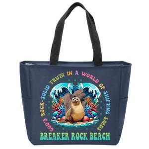 Gods Rock Solid Truth In A World Breaker Rock Beach Vbs 2024 Zip Tote Bag