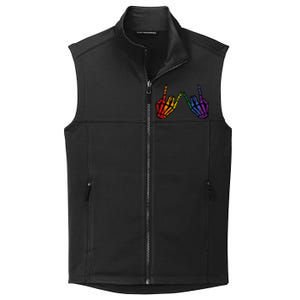 Gay Rocker Skeleton Hands Rainbow Pride Lgbt Rock Collective Smooth Fleece Vest