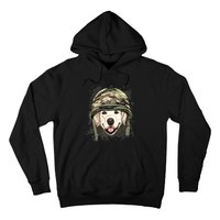 Golden Retriever Soldier Veteran Funny Dog Army Hoodie