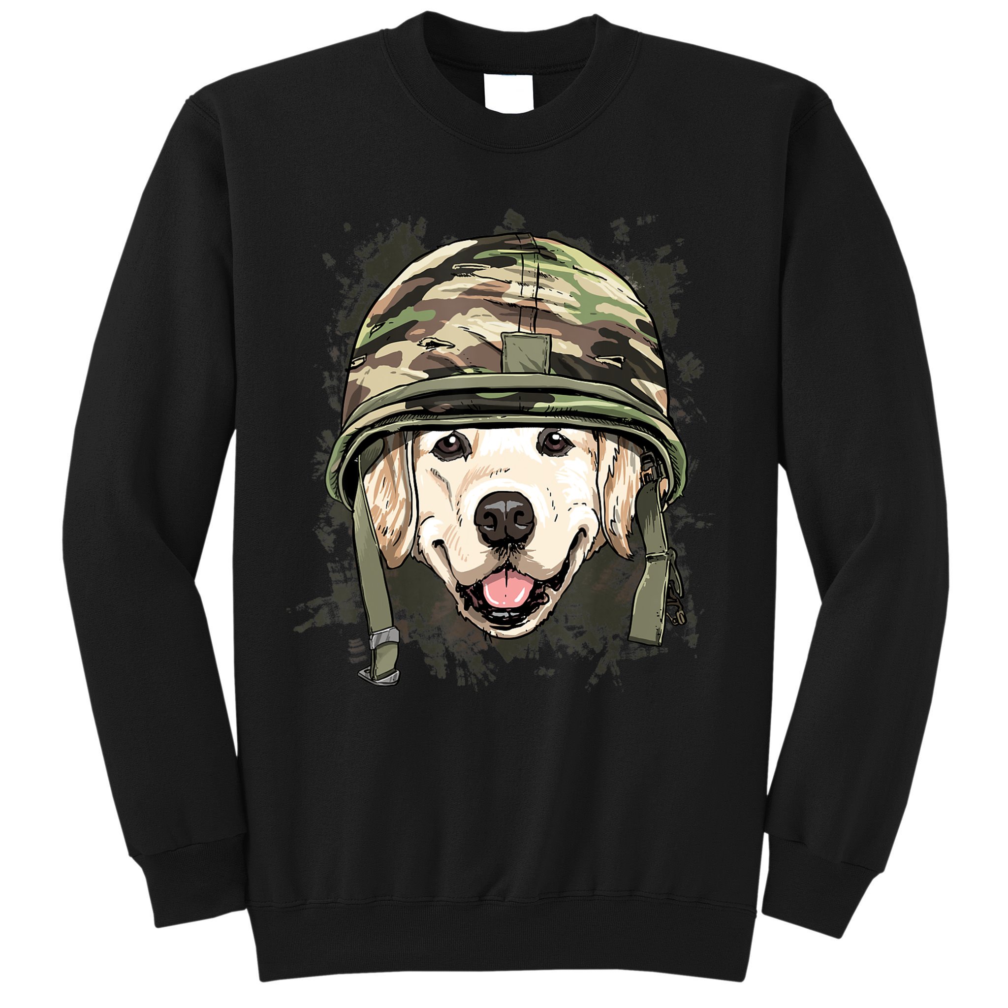 Golden Retriever Soldier Veteran Funny Dog Army Sweatshirt