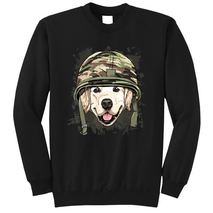 Golden Retriever Soldier Veteran Funny Dog Army Sweatshirt