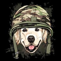 Golden Retriever Soldier Veteran Funny Dog Army 16 in Basic Backpack