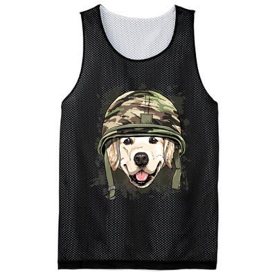 Golden Retriever Soldier Veteran Funny Dog Army Mesh Reversible Basketball Jersey Tank
