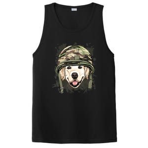 Golden Retriever Soldier Veteran Funny Dog Army PosiCharge Competitor Tank