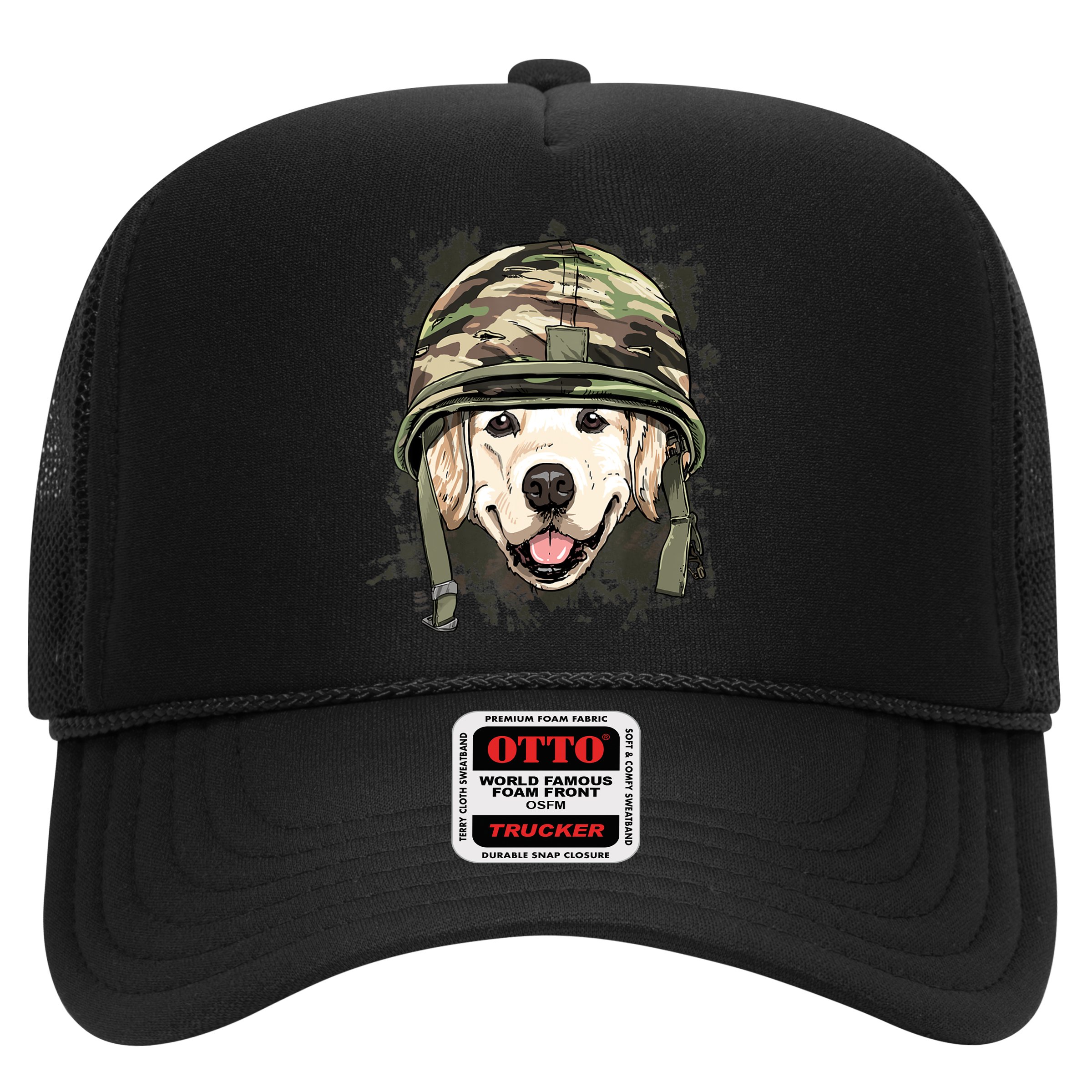 Golden Retriever Soldier Veteran Funny Dog Army Hat