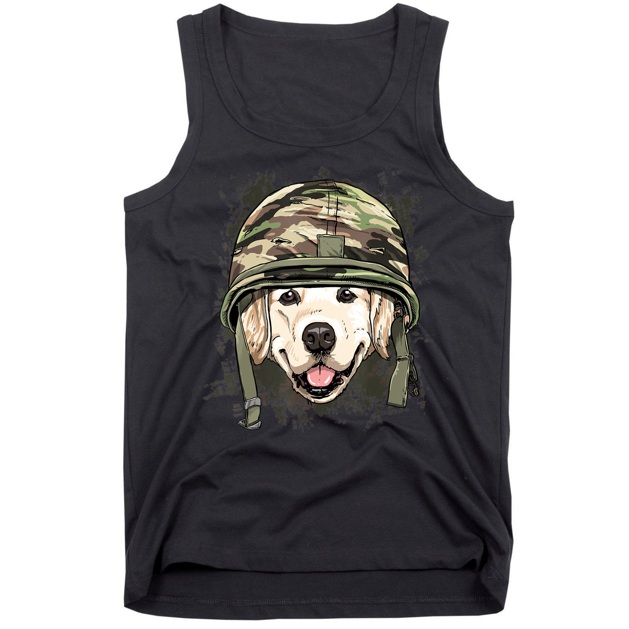 Golden Retriever Soldier Veteran Funny Dog Army Tank Top