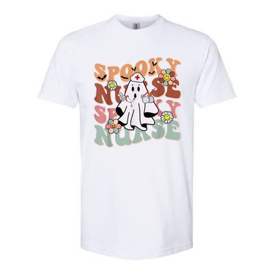 Groovy Retro Spooky Nurse Ghost Halloween Trick Or Treat Softstyle® CVC T-Shirt