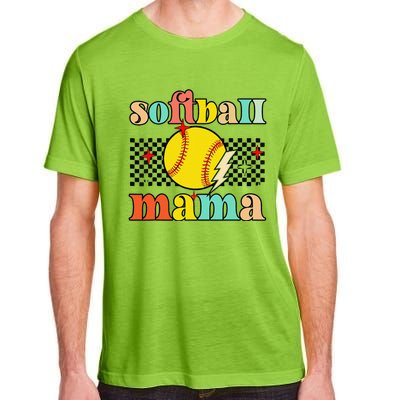 Groovy Retro Softball Mom Mama Sport Lover Funny Mothers Day Adult ChromaSoft Performance T-Shirt