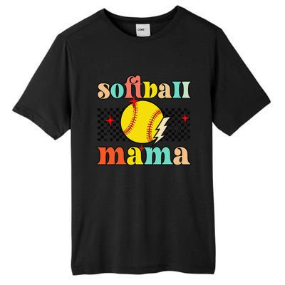 Groovy Retro Softball Mom Mama Sport Lover Funny Mothers Day Tall Fusion ChromaSoft Performance T-Shirt