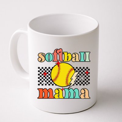 Groovy Retro Softball Mom Mama Sport Lover Funny Mothers Day Coffee Mug