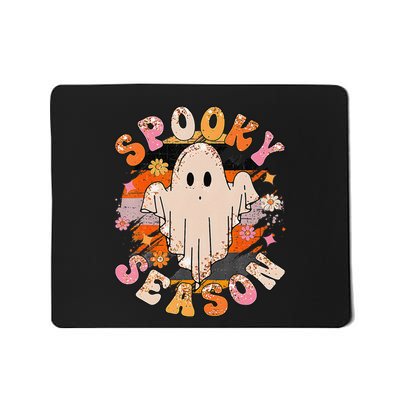 Groovy Retro Spooky Season Retro Ghost Halloween Mousepad