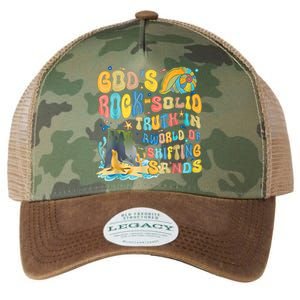 GodS Rock Solid Breaker Rock Beach Vbs 2024 Christian Legacy Tie Dye Trucker Hat