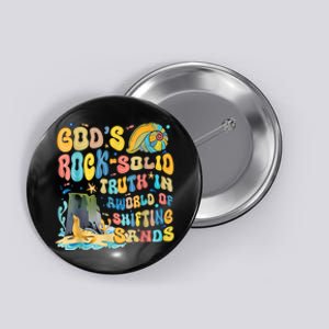 GodS Rock Solid Breaker Rock Beach Vbs 2024 Christian Button