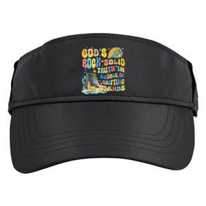 GodS Rock Solid Breaker Rock Beach Vbs 2024 Christian Adult Drive Performance Visor