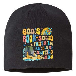 GodS Rock Solid Breaker Rock Beach Vbs 2024 Christian Sustainable Beanie