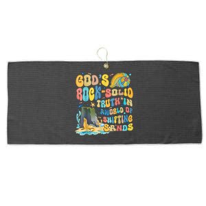 GodS Rock Solid Breaker Rock Beach Vbs 2024 Christian Large Microfiber Waffle Golf Towel