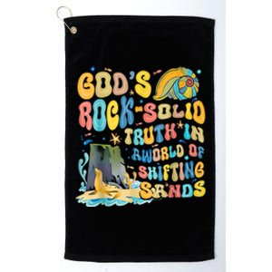 GodS Rock Solid Breaker Rock Beach Vbs 2024 Christian Platinum Collection Golf Towel