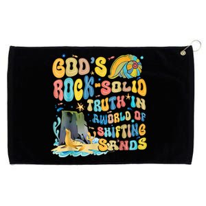 GodS Rock Solid Breaker Rock Beach Vbs 2024 Christian Grommeted Golf Towel