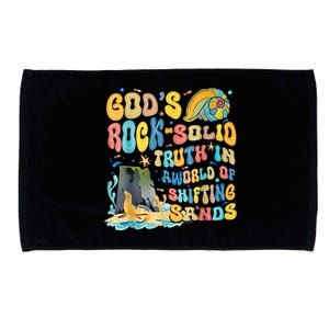 GodS Rock Solid Breaker Rock Beach Vbs 2024 Christian Microfiber Hand Towel