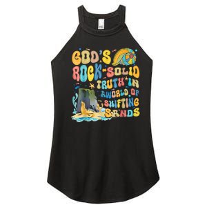 GodS Rock Solid Breaker Rock Beach Vbs 2024 Christian Women's Perfect Tri Rocker Tank