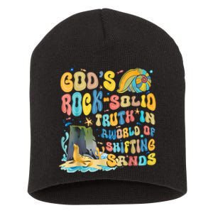 GodS Rock Solid Breaker Rock Beach Vbs 2024 Christian Short Acrylic Beanie