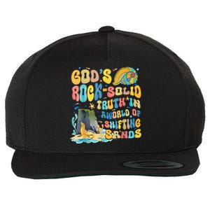 GodS Rock Solid Breaker Rock Beach Vbs 2024 Christian Wool Snapback Cap