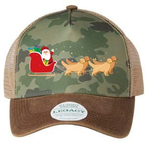 Golden Retriever Santa Christmas Sleigh Funny Labrador Xmas Gift Legacy Tie Dye Trucker Hat